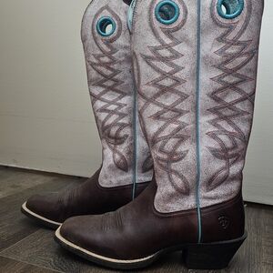 Ariat Western Boots with Black and Cream Design